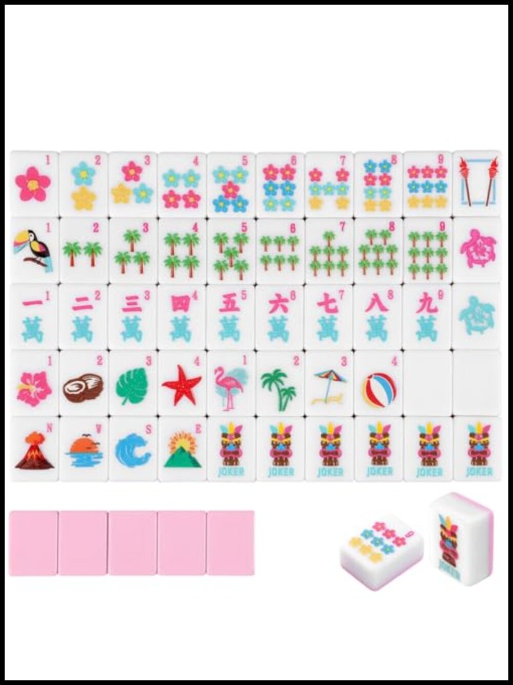 160 Pcs Engraved American Mahjong Tiles Set Melamine